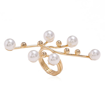 R572 - Fashion trend pearl geometric ring